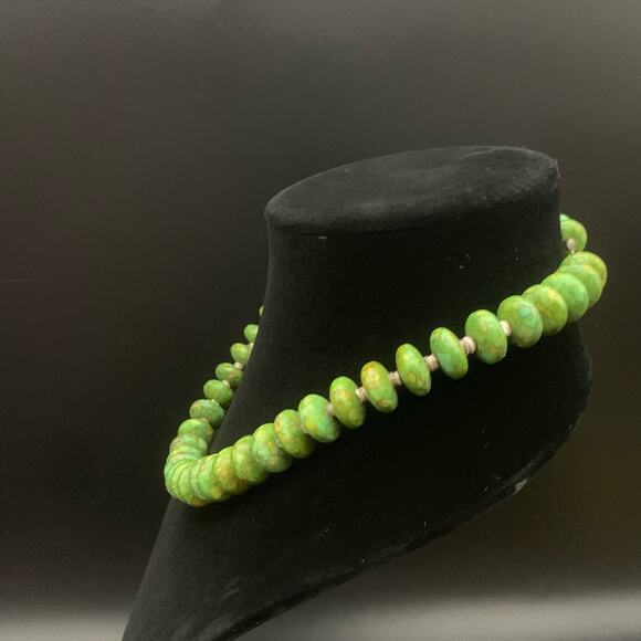 Vintage Green Copper Turquoise Necklace - Picture 14 of 16